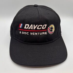 VTG Land's End Davco DDC Venture Embroidered Car Leather Strap Collectible Hat